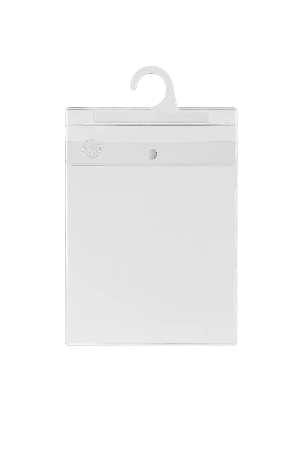 Bolsa transparente corta con gancho